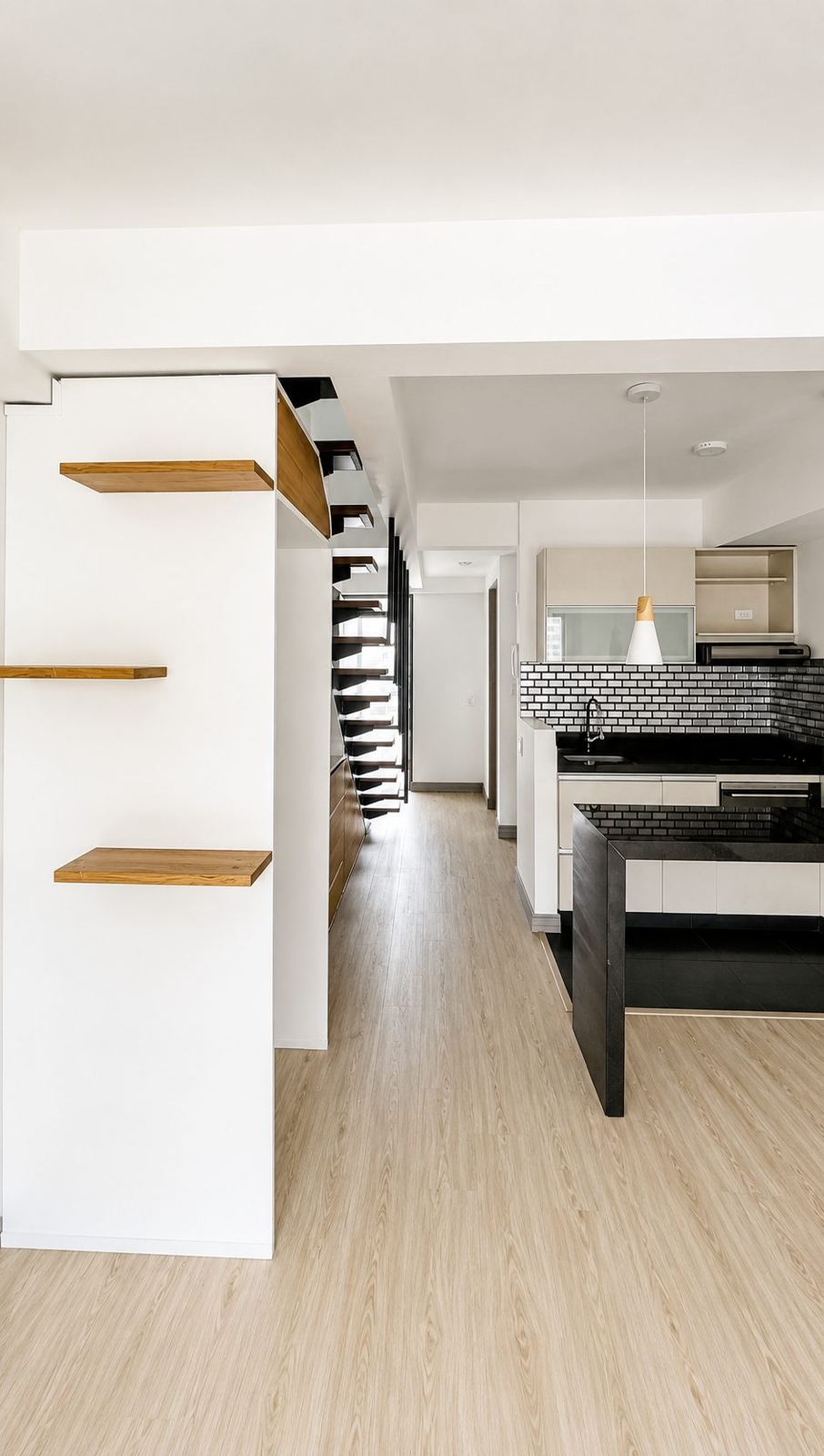 Cocina y pasillo
