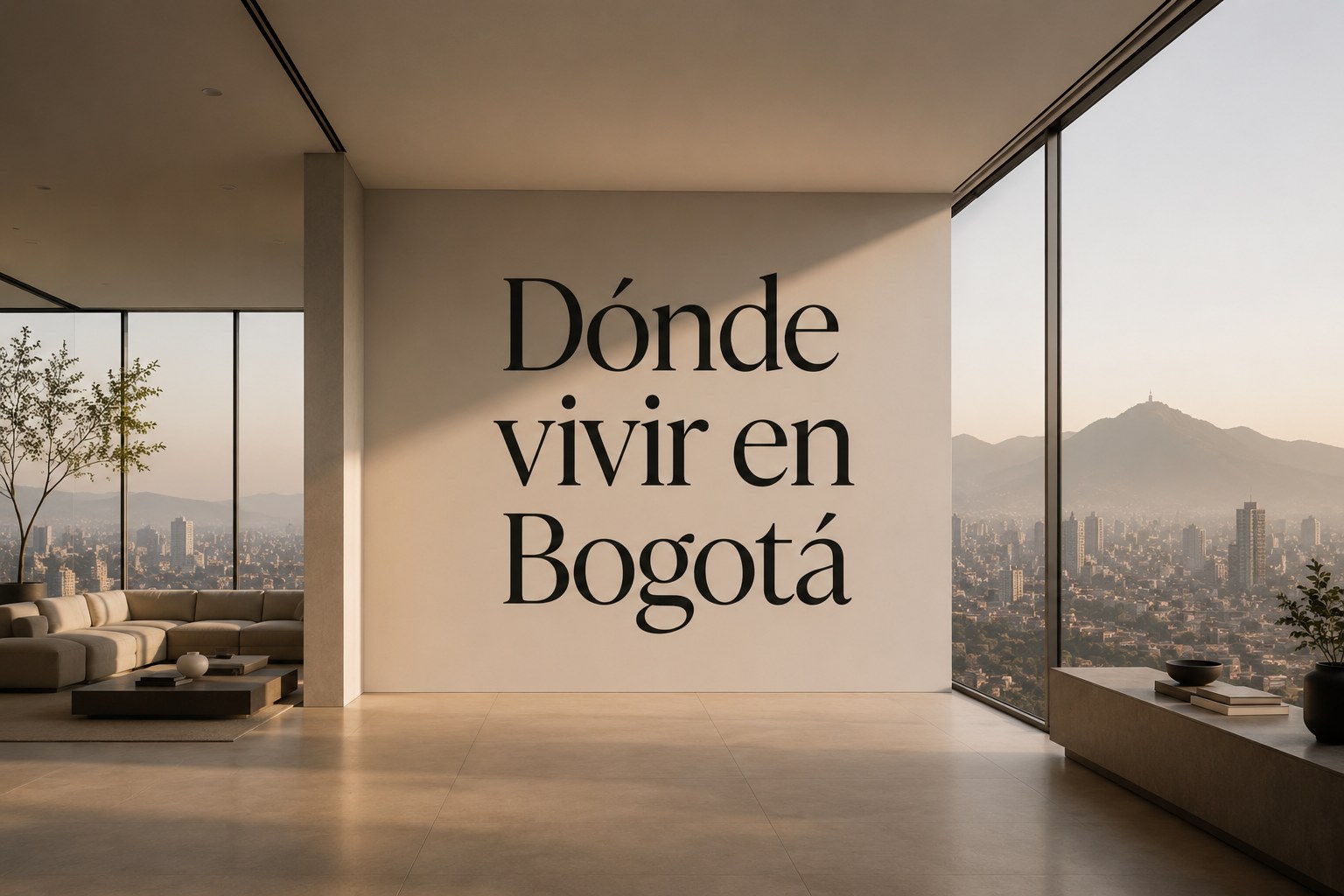 Dónde vivir en Bogotá — sala con vista panorámica a la ciudad